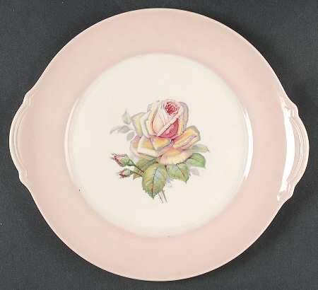 Tea Rose Cotillion Pink (No Trim) Handled Cake Plate