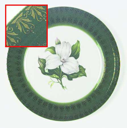 Trillium (Forest Green Filigree) by Limoges-American