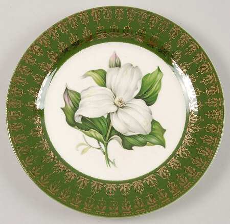 Trillium (Forest Green Filigree) Bread & Butter Plate