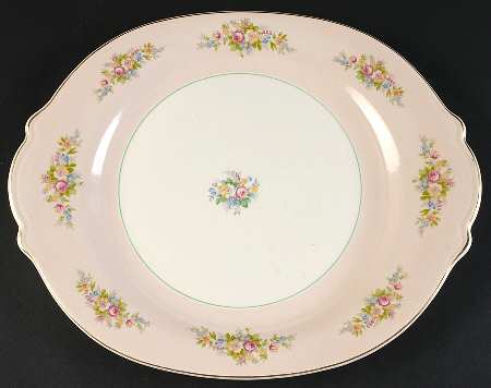 Troubadour Pink 15" Oval Serving Platter