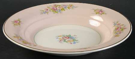Troubadour Pink Rim Soup Bowl