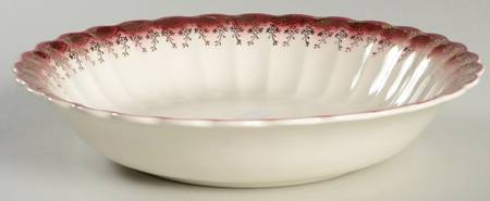 Tudor Gold Mandarin Maroon Coupe Soup Bowl