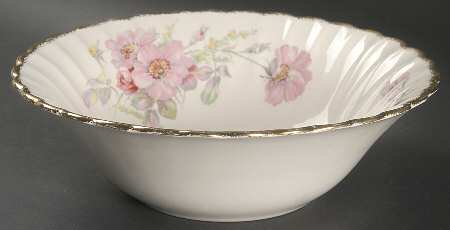 Wild Rose (Gold Trim) 8" Round Vegetable Bowl