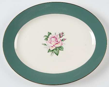 Cameo (Rose Center) 11" Oval Serving Platter
