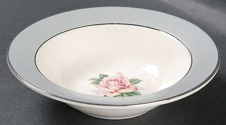 Gray Dawn (Pink Rose) Rim Fruit/Dessert (Sauce) Bowl