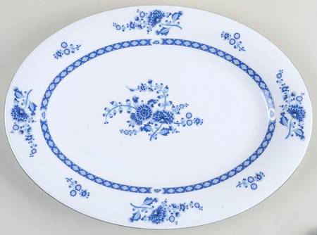 Blue Cathay 14" Oval Serving Platter