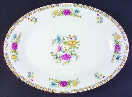 Ling Rose 14" Oval Serving Platter