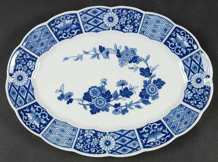 Blue Imari (L & M) 12" Oval Serving Platter