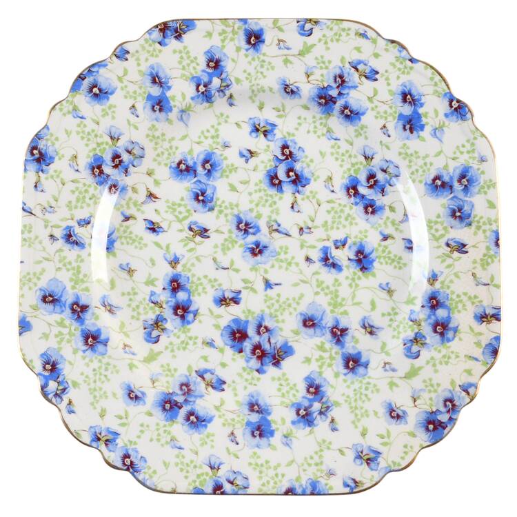 Pansy Square Salad Plate