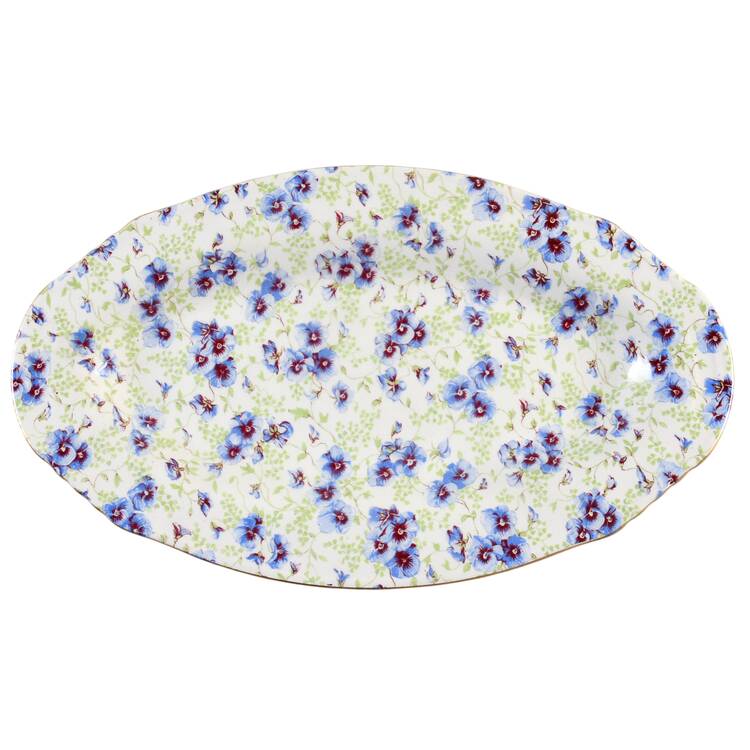 Pansy 12" Oval Serving Platter