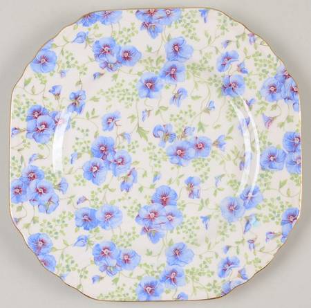 Pansy Square Dessert Plate