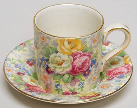 Rose Time Flat Demitasse Cup & Saucer Set