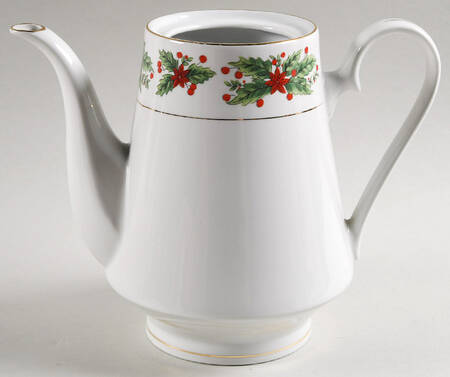 Holly Wreath Coffee Pot No Lid