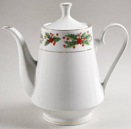 Holly Wreath Coffee Pot & Lid
