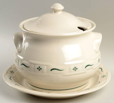 Woven Traditions Heritage Green Tureen & Lid w/Underplate