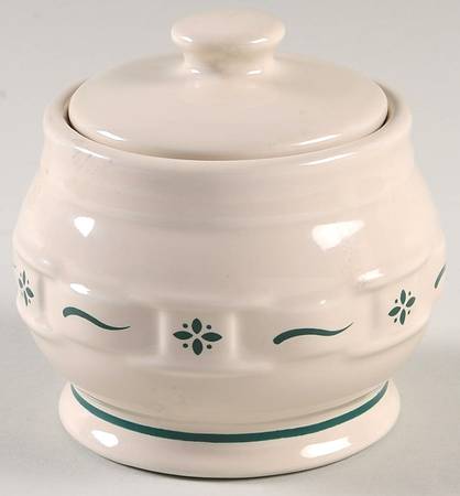 Woven Traditions Heritage Green Sugar Bowl & Lid