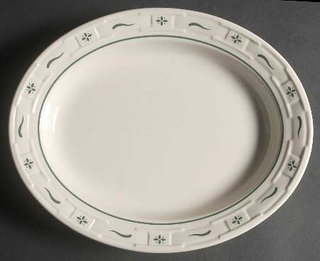 Woven Traditions Heritage Green 12" Oval Serving Platter