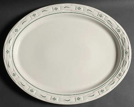 Woven Traditions Heritage Green 19" Oval Serving Platter