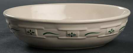 Woven Traditions Heritage Green 9" Oval Vegetable Bowl