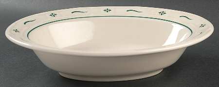 Woven Traditions Heritage Green 11" Oval Vegetable Bowl