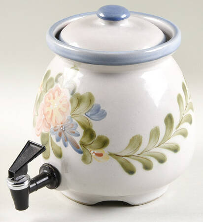Country Flower Blue Samovar & Lid