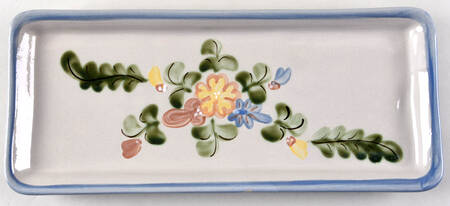 Country Flower Blue Bread Tray