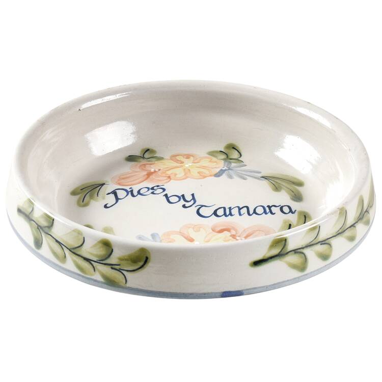 Country Flower Blue Pie Serving Plate