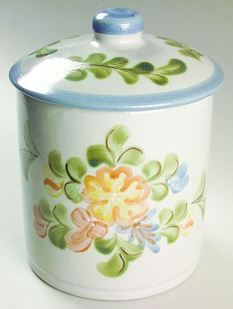 Country Flower Blue Medium Canister & Lid