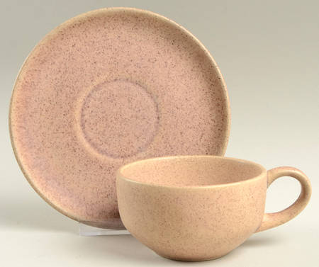 California Cerama Stone Cocoa Flat Cup & Saucer Set