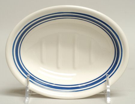 Farmstead Ticking Blue Soap Dish