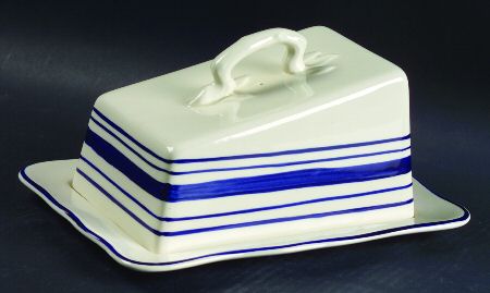 Farmstead Ticking Blue Cheese Dish with Lid (Wedge)