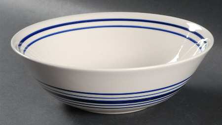 Farmstead Ticking Blue 8" Round Vegetable Bowl