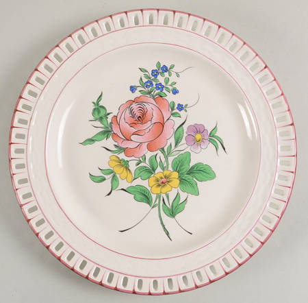 Old Strasbourg (Off White Background) Pierced Edge Dinner Plate