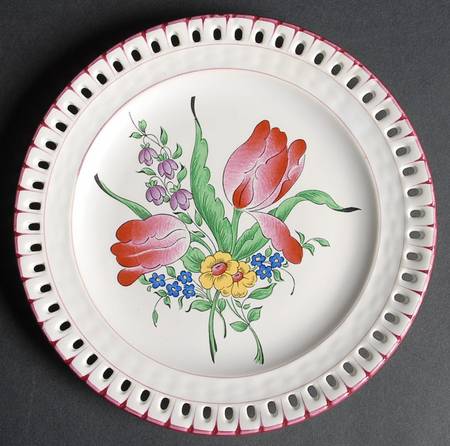 Old Strasbourg (Off White Background) Pierced Edge Salad Plate