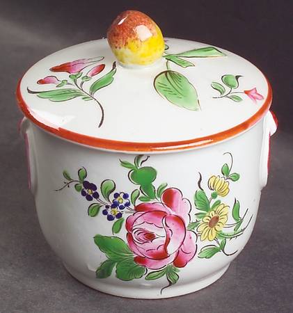 Old Strasbourg (Off White Background) Custard Cup & Lid Set