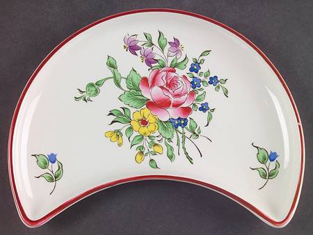 Old Strasbourg (Off White Background) Crescent Salad Plate