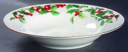 Holly Berries Rim Soup Bowl