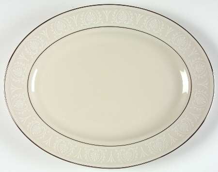 Courtyard Platinum 13" Oval Serving Platter by Lenox