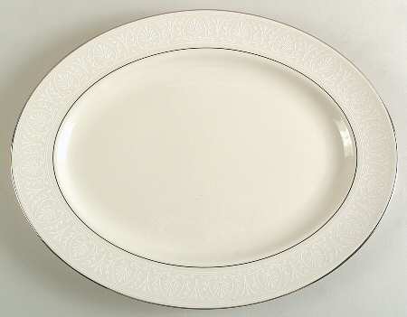 Courtyard Platinum 16" Oval Serving Platter by Lenox