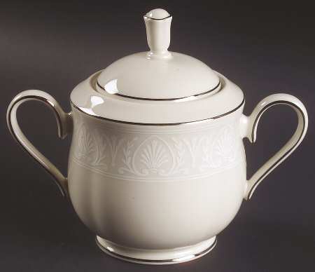 Courtyard Platinum Sugar Bowl & Lid