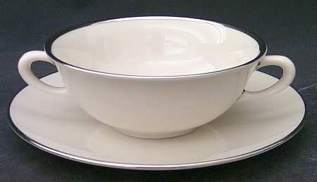 Lenox Platinum Flat Cream Soup Bowl & Saucer Set