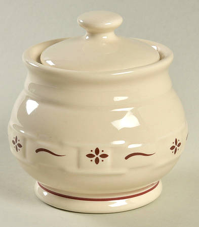 Woven Traditions Red Sugar Bowl & Lid