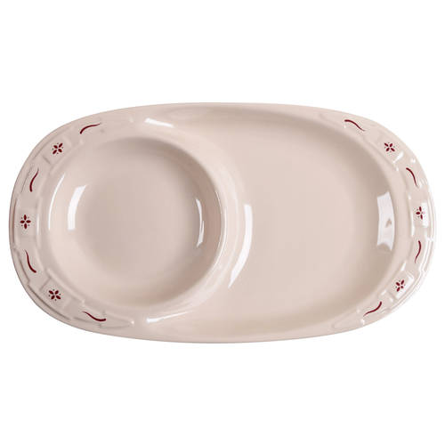 Woven Traditions Red Oval Snack Tray