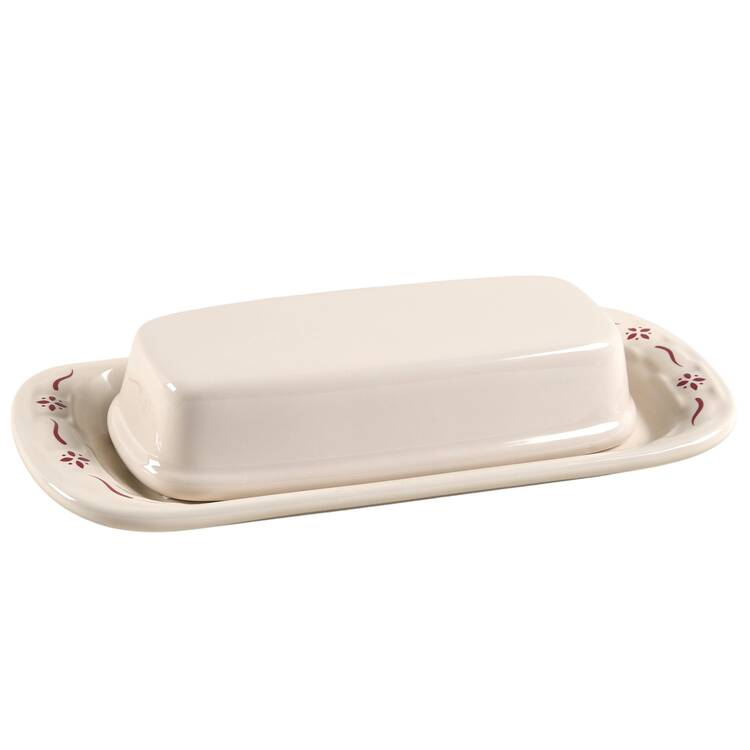 Woven Traditions Red 1/4 Lb Covered Butter by Longaberger