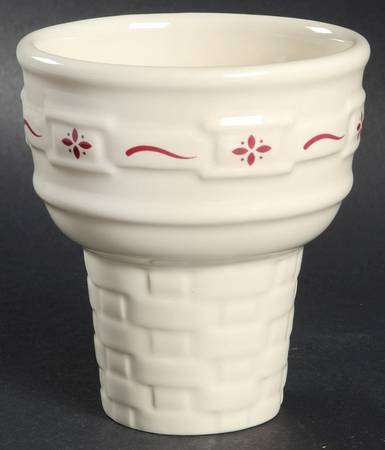 Woven Traditions Red Ice Cream Cone Shaped Dish