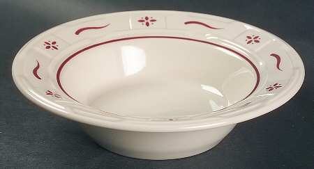 Woven Traditions Red Rim Fruit/Dessert (Sauce) Bowl by Longaberger