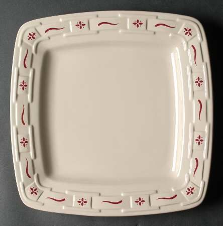Woven Traditions Red Square Dinner Plate