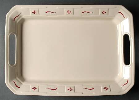 Woven Traditions Red 17" Handled Tray