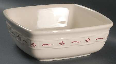 Woven Traditions Red 8" Square Vegetable Bowl by Longaberger