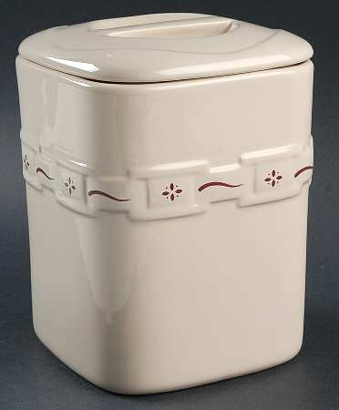 Woven Traditions Red Medium Square Canister & Lid